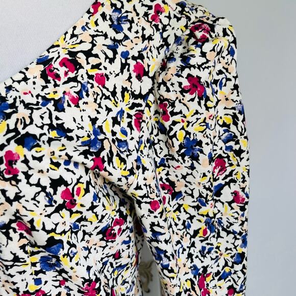 90s Rampage Floral Print Cotton Mini Dress Made USA Multi Colored Summer Spring - Picture 9 of 12